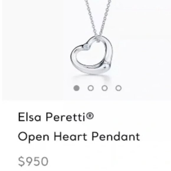 Tiffany & Co. with COA Elsa Peretti Open Heart Pendant Necklace - Picture 2 of 7